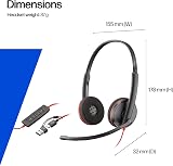 Poly HP Poly Blackwire 3220 Wired Headset USB-C USB-A Adapter Over-Ear view 7