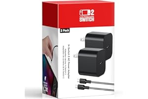 KOVA [2 Pack] Switch 2 Charger, 60w AC Power Adapter, (5FT+10FT) Cable Cord Bundle – 4K TV Dock Mode Support, PD 3.0 Fast Charging Block (20V/3A) – Compatible with Nintendo Switch 2/Switch 1/OLED(5FT+10FT)