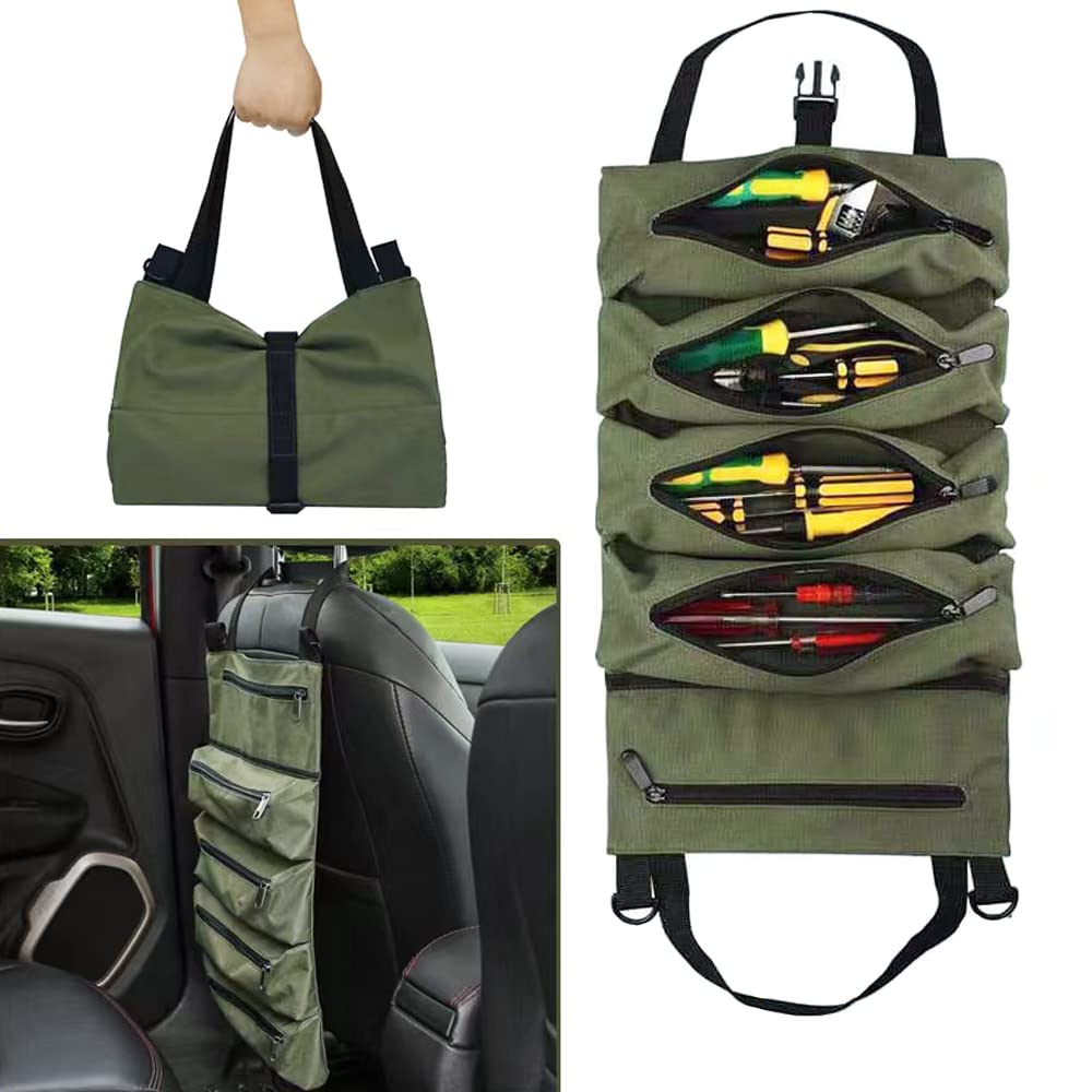 DZOZO Tool Roll Bag - 5 Pocket Tool Tote Carrier with Sling & Wrench Roll Up Pouch Organizer — image 1