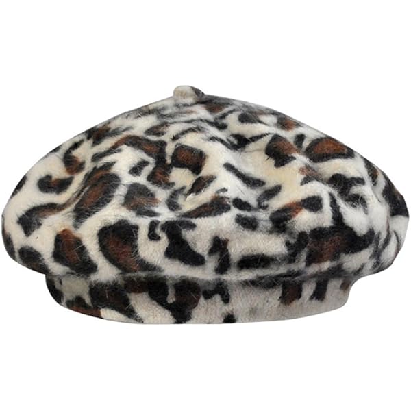 szzoqdz Women French Style Vintage Leopard Print Wool Soft Winter