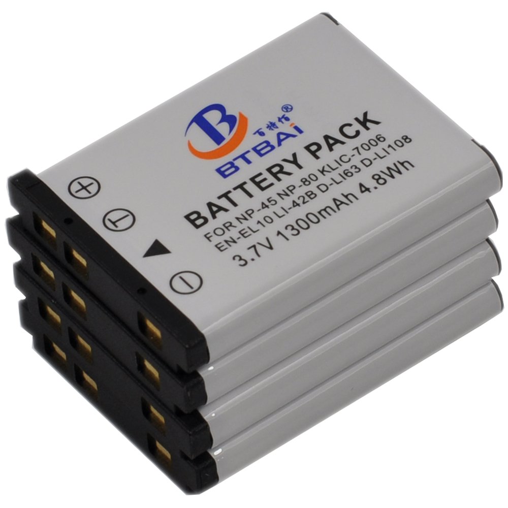 BTBAI 4x NP-45A Camera Battery For NP45A NP-45S NP-45 NP-45B NP-45W FinePix Z20 JX530 L55 XP90 J10 T200 XP50 JX400 JZ500 XP70 Z90 J15 k1a