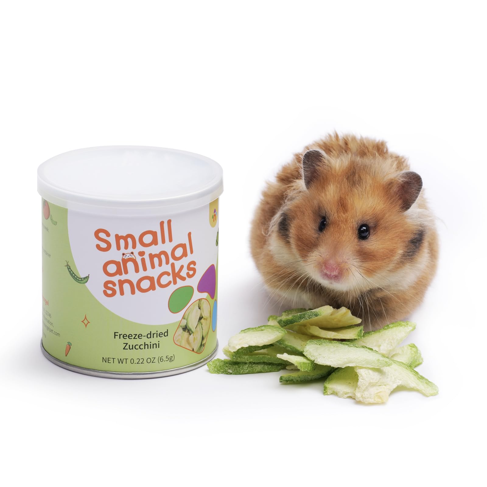 Niteangel Hamster Snack & Treats Toy - Small Animal Natural Treat for Dwarf Syrian Robo Hamsters Gerbils Mice Lemmings Degus or Other Small-Sized Pets (Freeze-dried Zucchini)