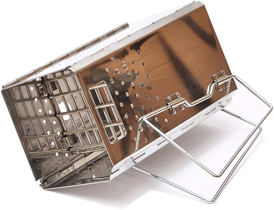 Portable Chimney Starter Stainless Steel Outdoor BBQ Foldable Charcoal Starter: Home Improvement