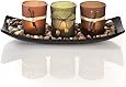 Dawhud Direct Natural Candlescape Set, 3 Decorative Candle Holders, Rocks and Tray
