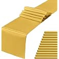 Quimoy 12-Pack Red Satin Table Runners, 12 X 108 Inch - Perfect For Weddings, Parties & Banquet Decor