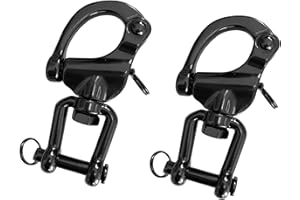 GENERIC 2Pcs Marine Swivel Snap Shackle， 316 Stainless Steel Quick Release Diving Clips Swivel Snap Hook for Sailboat Spinnaker Halyard Yacht