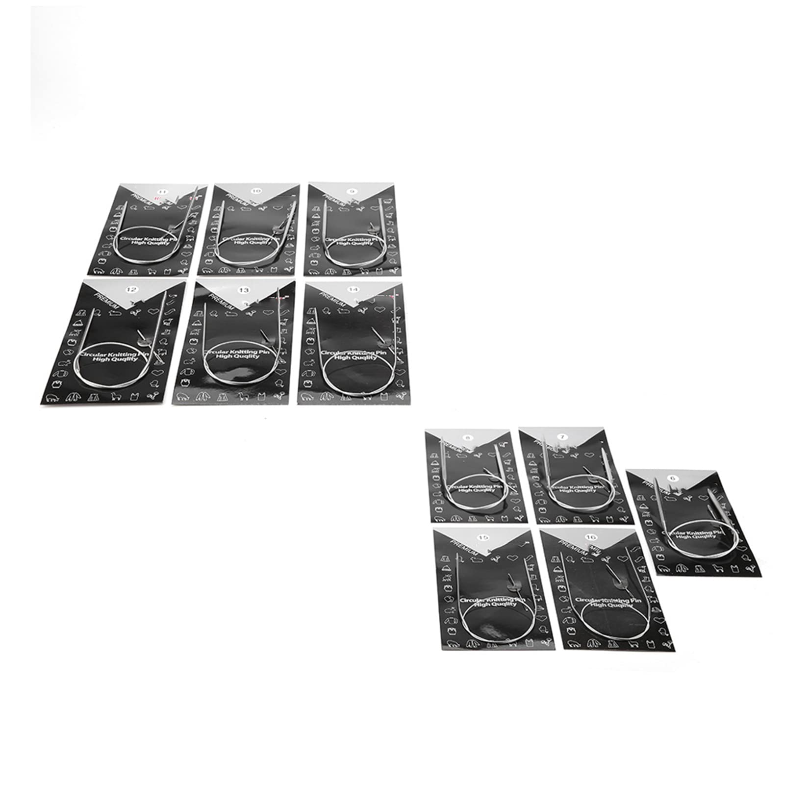 11 Sizes Stainless Steel Circular Knitting Needles Set for Sweater Knitting, 43/65/80cm Knitting Needles Tools with 65cm Cable