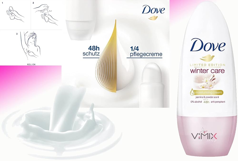 Dove 3 x 50ml Roll On Anti Perspirant Winter Care Jasmine Powder Scent