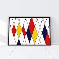 Framed Canvas Wall Art Colorful Geometric Canvas Prints Home Artwork Decoration for Living Room,Bedroom - 16x24 inches