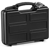 11.8" Hard Waterproof Lockable Gun Cases for Handguns with Combination Lock | Hand Gun Case Lock Box for Pistols | Pistol Case Hard Shell Box for Travel | Handguns Lockable Carrying Cases (Black)
