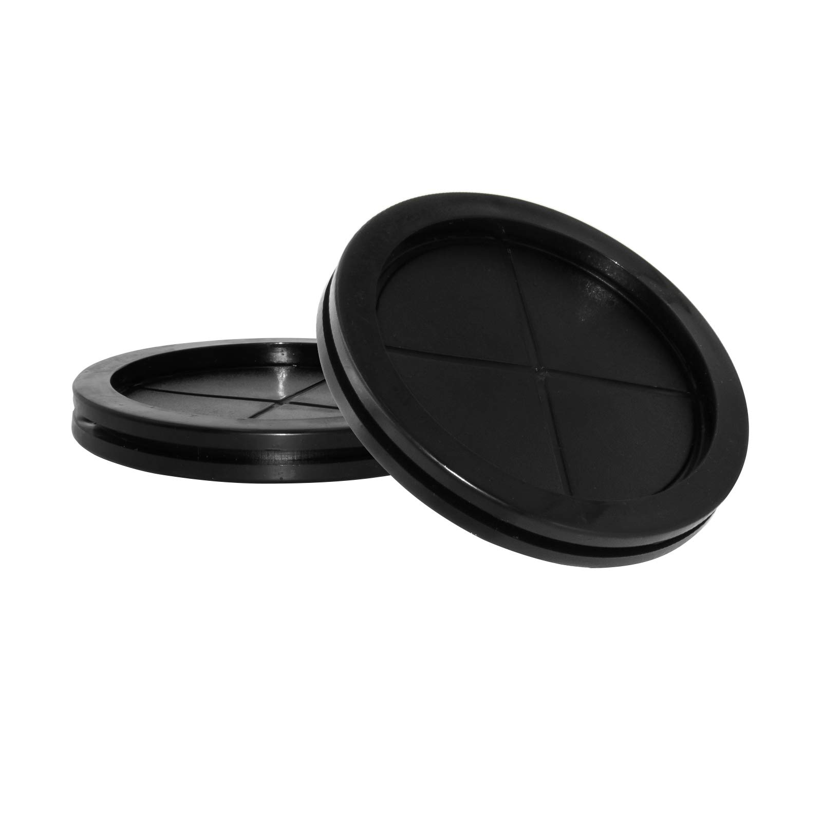 Flyshop Black 100mm 4" Rubber Plug, 90mm 3-9/16" ID, Hole Plug Synthetic Rubber Grommets Wire Protection, Round, Double-Sided, 4-Pack (Size 90mm x 100mm)