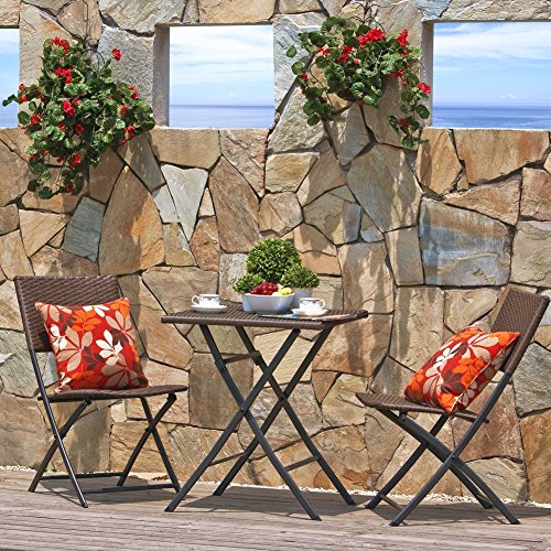 Grand Patio Parma Rattan Patio Bistro Set Weather Resistant Outdoor Furniture Sets With Rust Proof Steel Frames 3 Home Improvement And Repair Solution