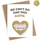 HAMUIERS Funny Godparents Proposal Gift Scratch Off Card, Will You Be My Godparents Card, Godparents Request Asking Card - We Can't Do This Alone