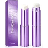 FaceLove Color Changing Foundation Stick 2-Pack, 2-in-1 Foundation Stick with Built-in Blending Brush, Moisturizing Long Lasting Makeup for Deep Skin Tone, Buildable Coverage, Natural Finish