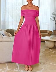ZESICA Women's Off The Shoulder Maxi Dress 2025