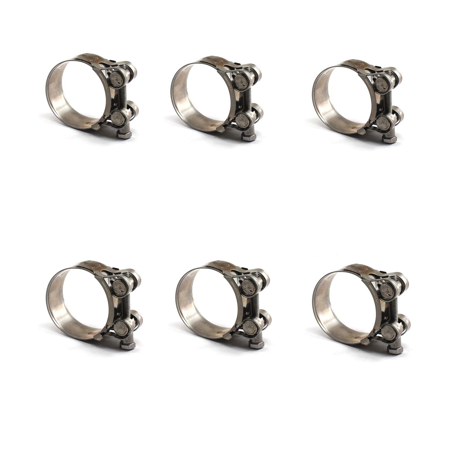 304 Stainless Steel Pack of 6 pcs Hose clamp Worm Gear Clip Pipe clamp Size Range 40-43mm