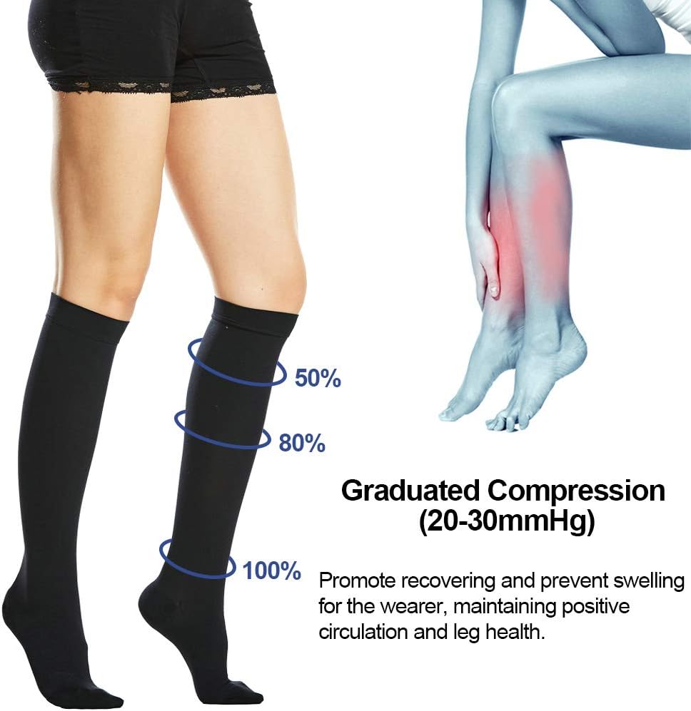 Beister Medical Closed Toe Knee High Calf Compression Socks for Women & Men - Image 4