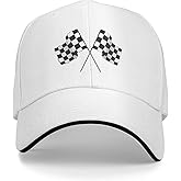 Waldeal Men's Baseball Caps Checkered Flags Race Car Flag Pole Adjustable Dad Hat