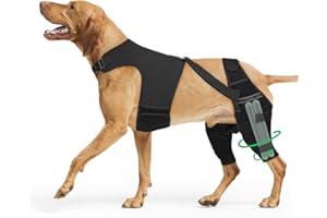 TURFSON Dog Knee Brace for Torn ACL Hind Leg - Orthopedic Rear Leg Wrap with 2 Metal Stabilizers and Vest for Support, for Small Medium Large Dogs, for Arthritis, Luxating Patella, and Joint Injury Recovery