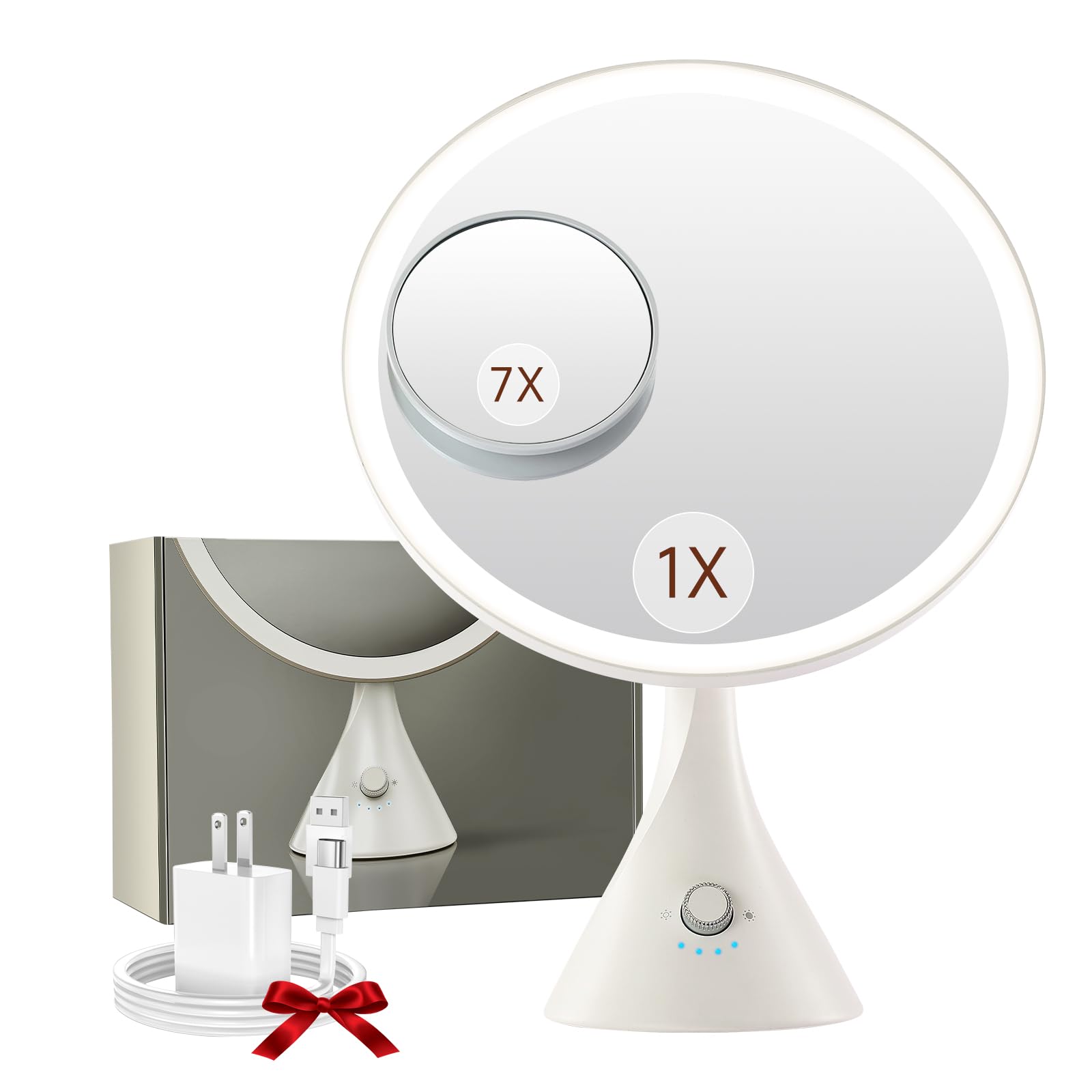 Photo 1 of METUEGO Makeup Mirror with Lights and Magnification Electric, Led Lighted Makeup Mirror with Magnification and Plugin