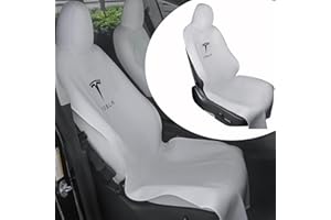 EVMODS Tesla Seat Covers Model Y/3 White Seat Protector Waterproof Front Pet Seat Cover Child Seat Protect Accessories 2024 2023-2020 Interior Cleaner Driver Seatcover