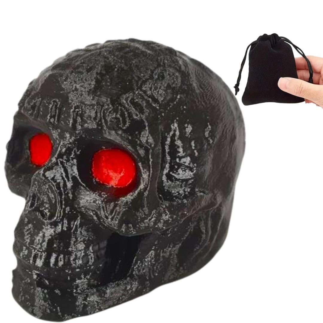 Aztec Mayan Death Whistle Skull - Screaming Whistle 3D (EXTREMELY LOUD) Black Silk Storage Bag.