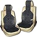 Zento Deals Pair of Black Premium Quality Natural Wooden Beaded Seat Massage Cushion- Universal Good Ventilation Car Seat Cushion