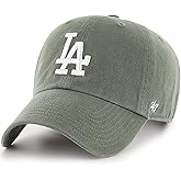 47 Brand MLB Moss Green Primary Logo Clean Up Adjustable Strap Baseball Cap Hat, Adult One Size Fits All