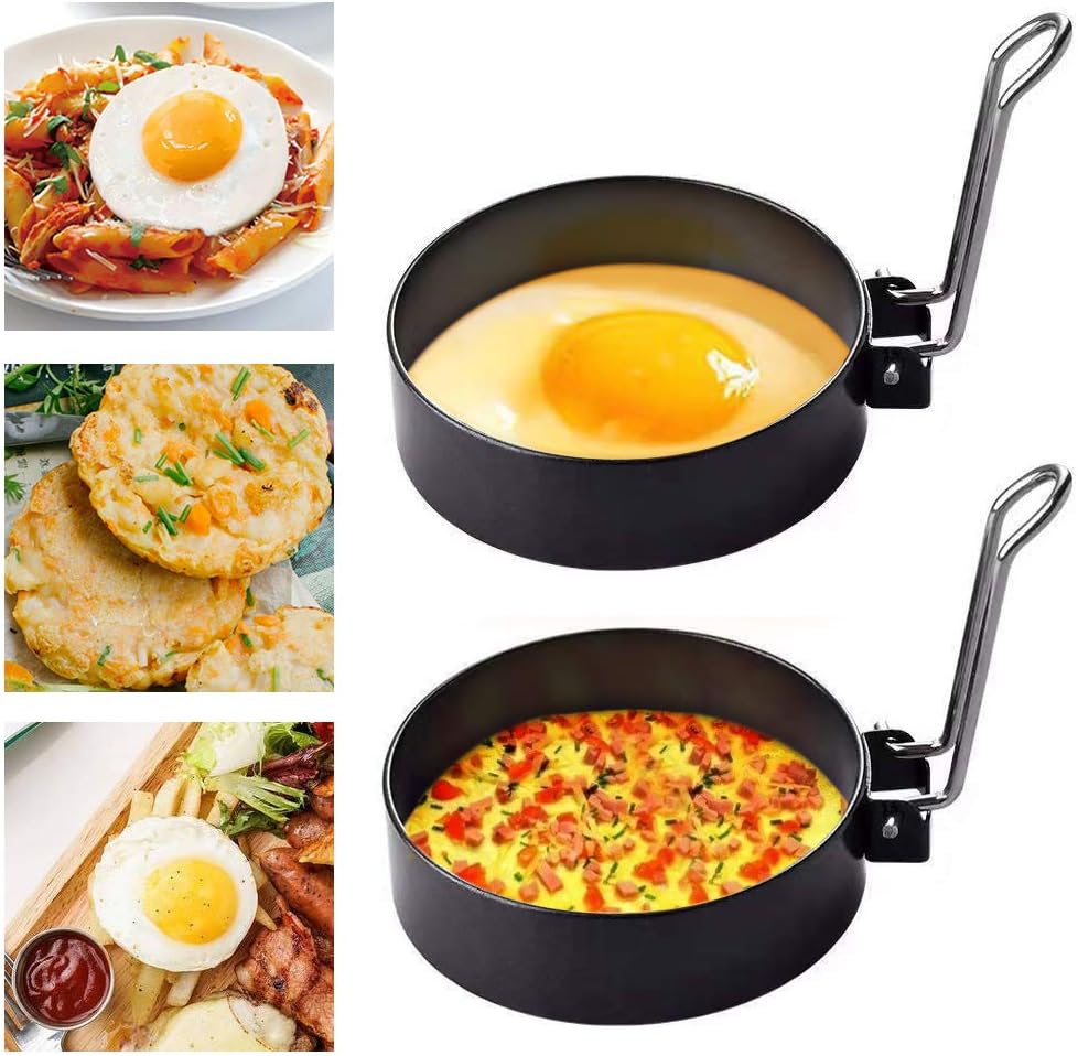 Egg Ring Mold For Cooking, Stainless Steel Egg Cooker Rings For Fried Or Shaping Egg 2 Pack