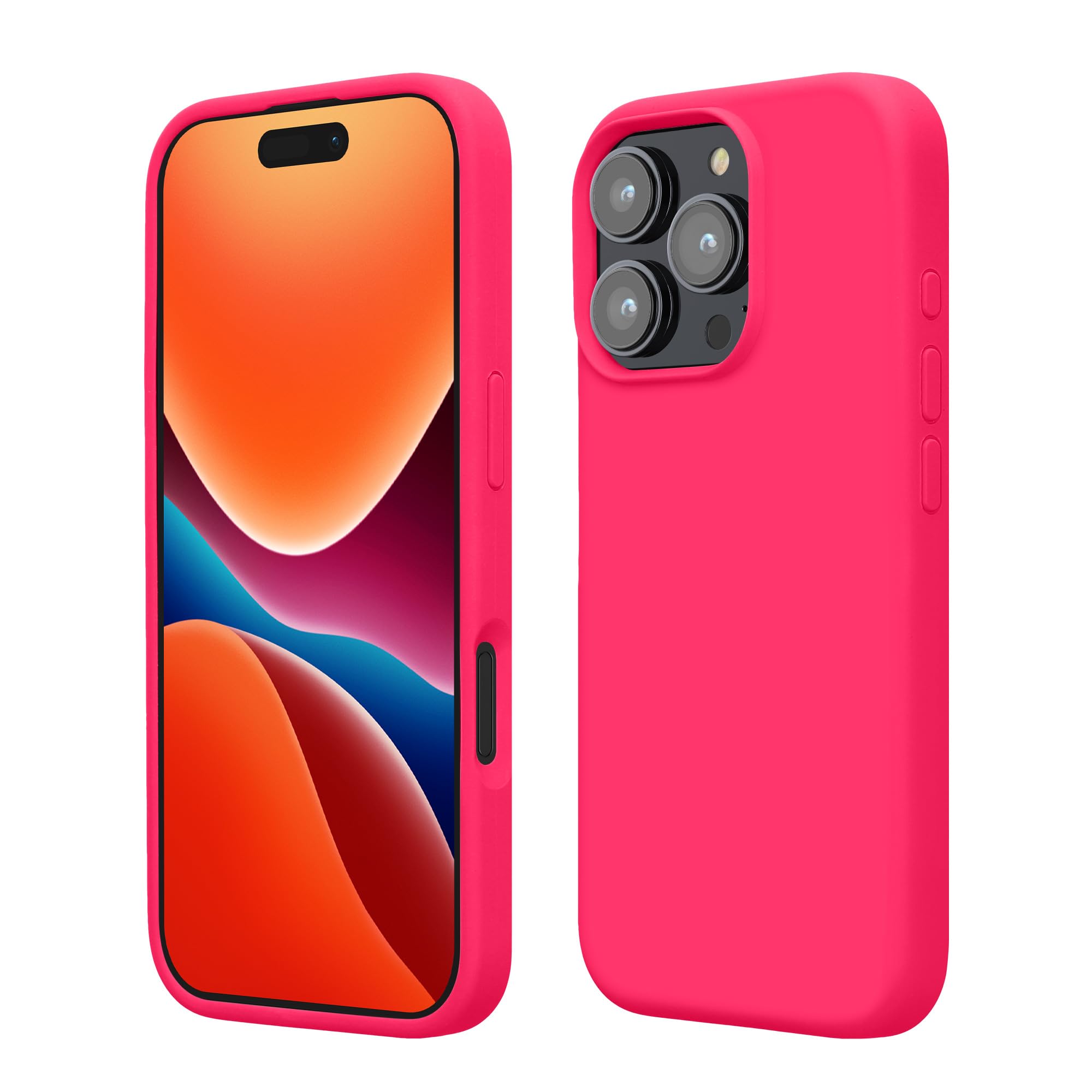 kwmobile Case Compatible with Apple iPhone 16 Pro Max Case - TPU Silicone Phone Cover with Soft Finish - Neon Pink — image 1