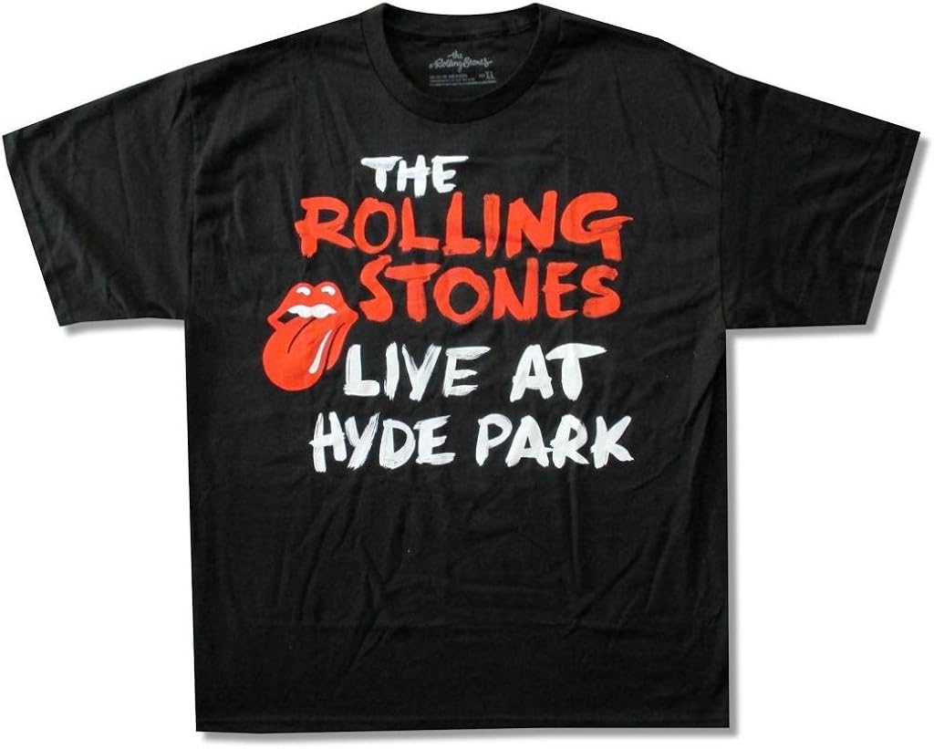 Amazon.com: Rolling Stones 'Live at Hyde Park' Black T-Shirt (X-Large): Clothing