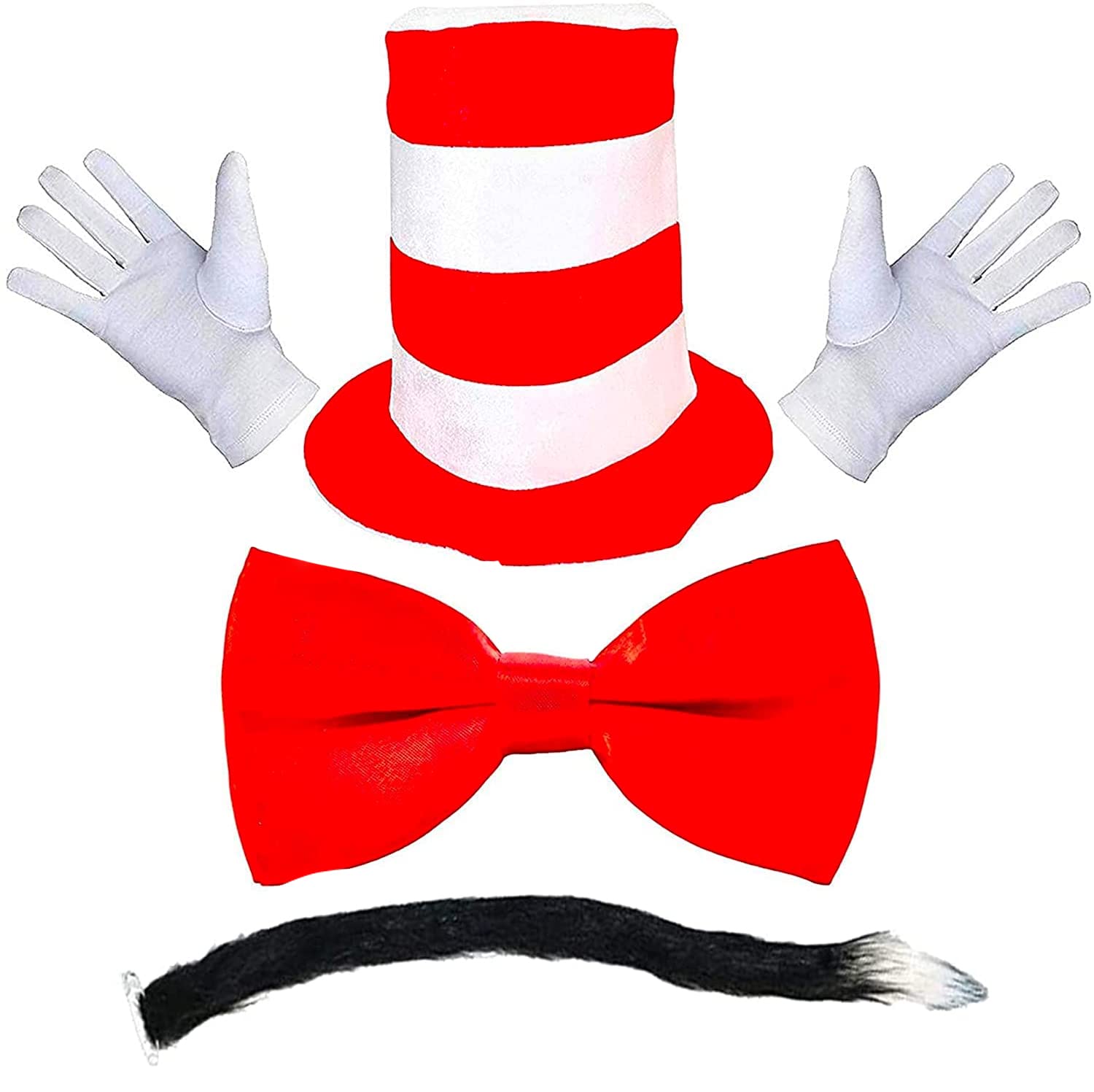 Robelli Adults Mad Cat Fancy Dress Costume - Hat, Bow Tie, Gloves and Tail