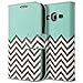 Galaxy Core Prime G360 Case, Galaxy Prevail LTE Case, RANZ® Stylish Design Deluxe PU Leather Folio Flip Book Wallet Pouch Case Cover (Teal Waves) For Samsung Galaxy Core Prime G360 / Samsung Galaxy Prevail LTE with Touch Stylus
