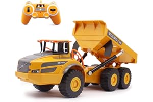 Fistone RC Dump Truck 1/26 Scale 2.4G Remote Control Articulated Truck Construction Car Electronic Simulation Engineering Vehicle Toys for Kids Boys