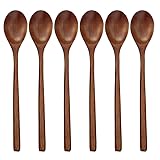 ADLORYEA Wooden Spoons, 6 Pieces 9 Inch Wood Soup