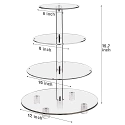YestBuy 4 Tier Round Cupcake Stand – Premium