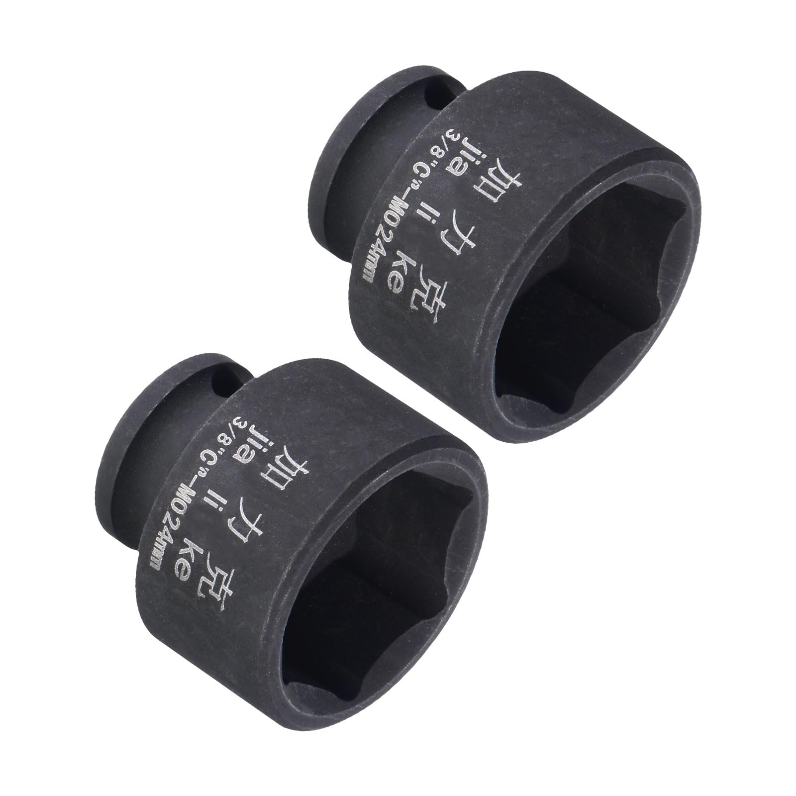 CoCud 6-Point Shallow Impact Socket, 3/8-Inch Drive 24mm Socket, Cr-Mo Spindle Axle Nut Impact Socket - (Applications: for Household Maintenance), 2-Pieces