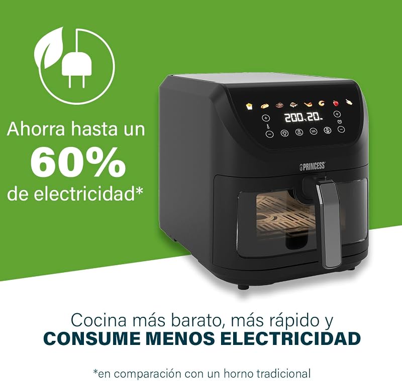 Airfryer SlimFry, capacidade de 8L, 2000W, 8 programas, tela de toque digital, termostato ajustável, janela de exibição, desligamento automático, cesta lavável, 182257, luzes coloridas