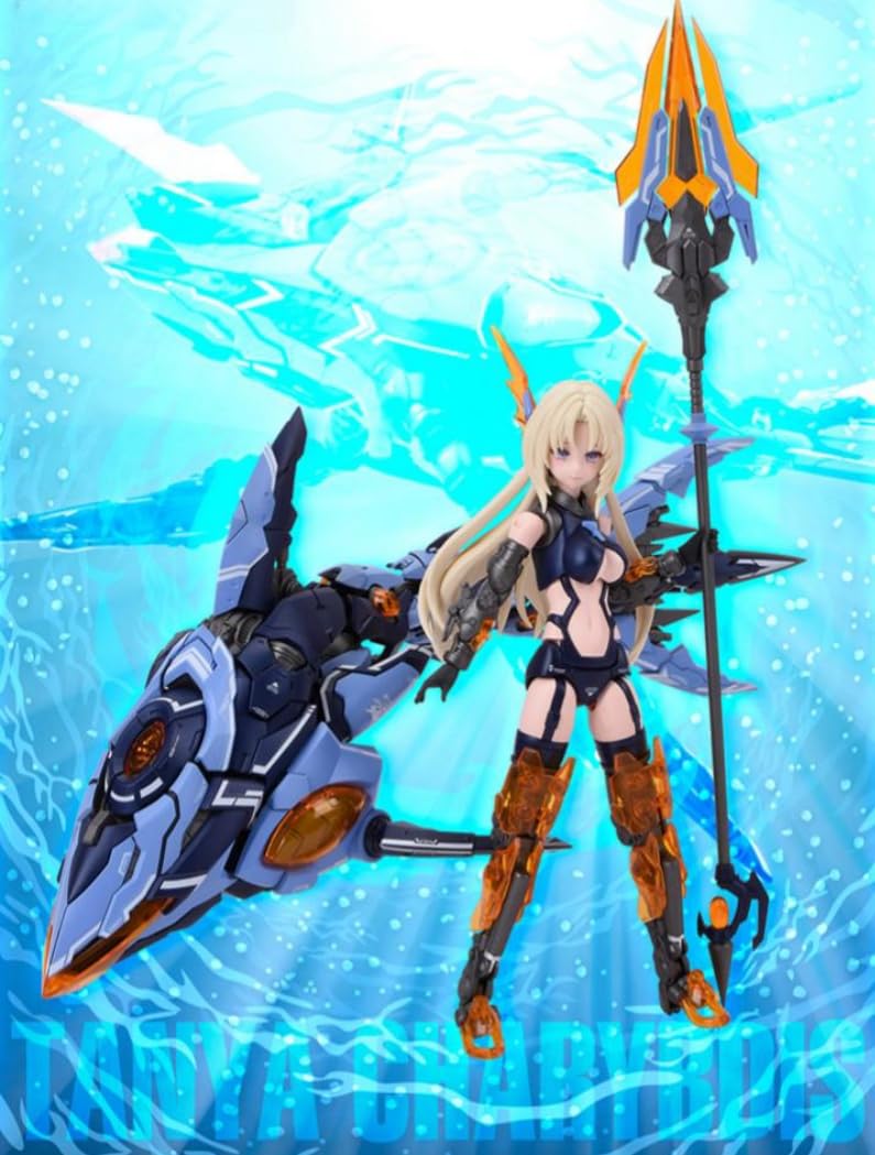 HiPlay Nuke Matrix Plastic Model Kits: Cyber Forest Mermaid, Storm Interceptor: Royal Enforcer, Tanya Charybdis, Mecha Musume, Anime Style 1:12 Scale Collectible Action Figures (Mermaid)