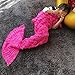 yashidali Wearable Mermaid Tail Blanket Crochet, All Seasons Warm Knitted Bed Blankets Sofa Living Room Quilt for Kids, Fish-Scales Pattern, 55.1