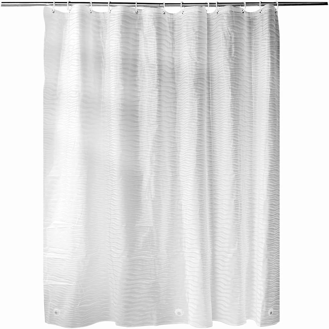 Fivanus Shower Curtain, Shower Curtain Liner with Hooks (Treated to Resist Deterioration by Mildew) - 72 x 72 inches