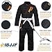 Hawk Brazilian Jiu Jitsu Suit BJJ Gi Kimonos BJJ Uniform Preshrunk Pearl Weave Fabric, with Free White Belt A1 Black