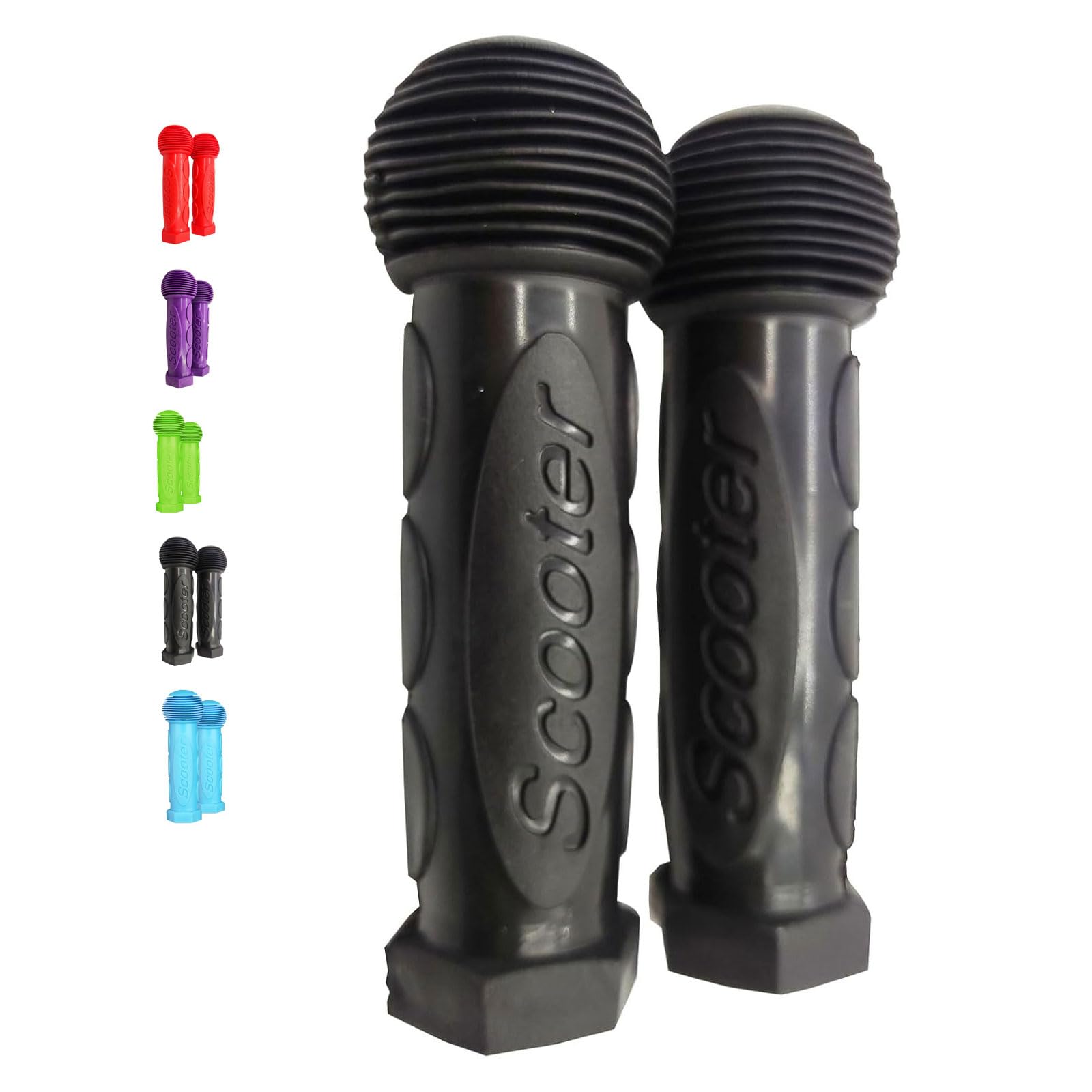 2 Pcs Bike Handle Cover Non-slip Kids Scooter Handlebar Soft Rubber Handlebar Grips for Kids Mini or Max Micro Scooter/Wheel Scooters Blue (Black)