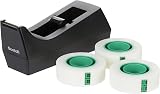 Scotch Magic Tape Dispenser 100% Recycled Plastic Black Includes 3 Rolls 19mm x view 3