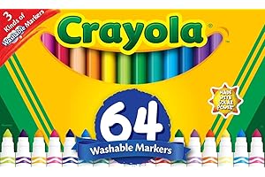 Crayola Washable Broad Line Marker Variety Set (64ct), Ultra-Clean, Window, & Gel FX Markers for Kids, Coloring Supplies for Arts & Crafts, Ages 3, 4, 5