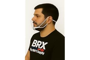 BRX SUPPLY BRX Pack of 10 Clear Face Masks – Reusable Transparent Mouth Shields – Anti-Fog, Washable, Food Safe – For Salons, Restaurants, Spas, Dental Offices & Public Events