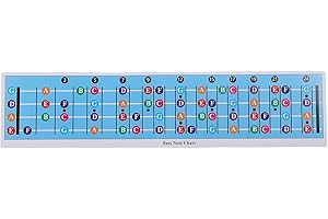 4 String Bass Note Chart Bass Guitar Fretboard Note Chart Color Coded Quick Learning Scale for Beginners