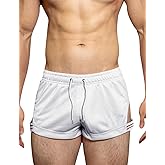 Mens Athletic Workout Shorts with 3" Inseam,Large Split and no Lining.