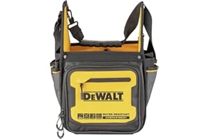 DEWALT 11 in. Electrian Tote Tool Bag, Water Resistant Compartment, 34 Pockets (DWST560105)