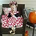 DreamHigh Girls Toddlers Polka Dot Skirt Cap Sleeves Flowers Girl Vintage Bow Dress with Headband Red 3T